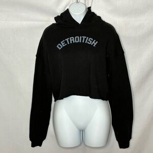 Detroitish Black Cropped Hoodie